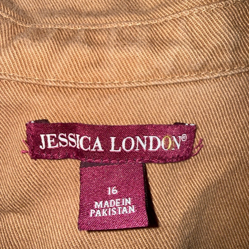 Jessica London Tan Button-Front Jacket - Picture 2 of 4